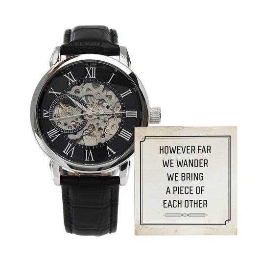 However Far We Wonder for Husband or Soulmate - Men's Skeleton Openwork Watch