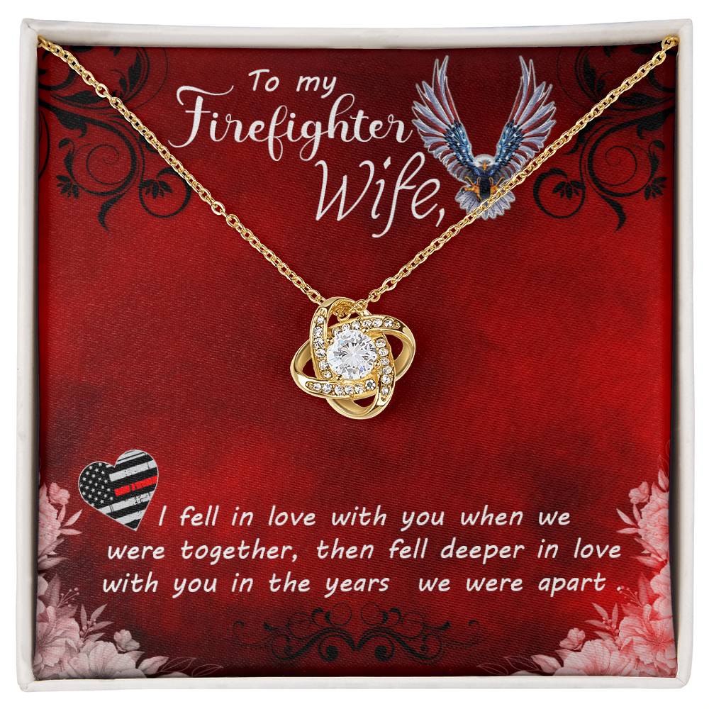 To My Firefighter Wife Love Knot Necklace