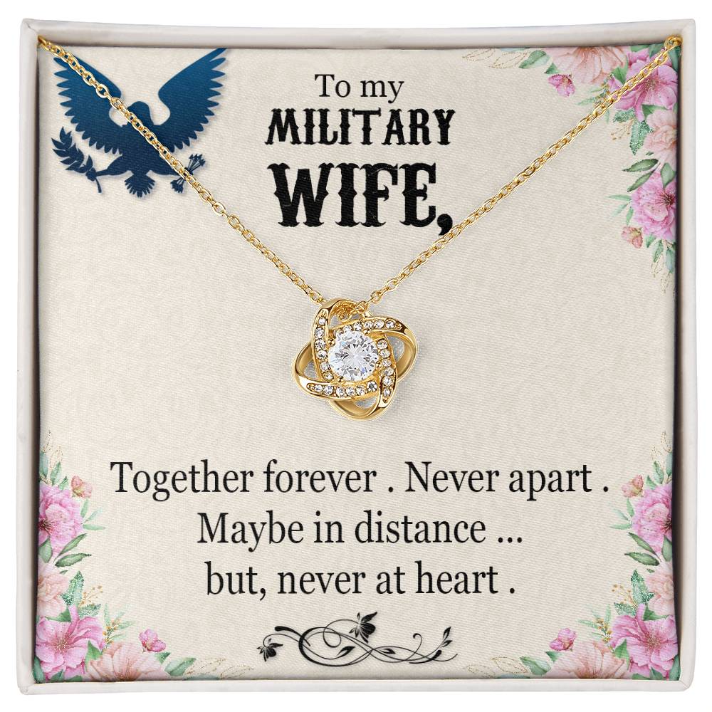 Military wife Love Knot Necklace