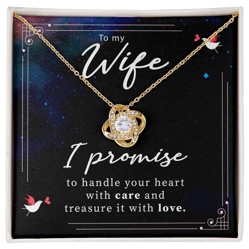 To My Wife - I Promise Love Knot Necklace