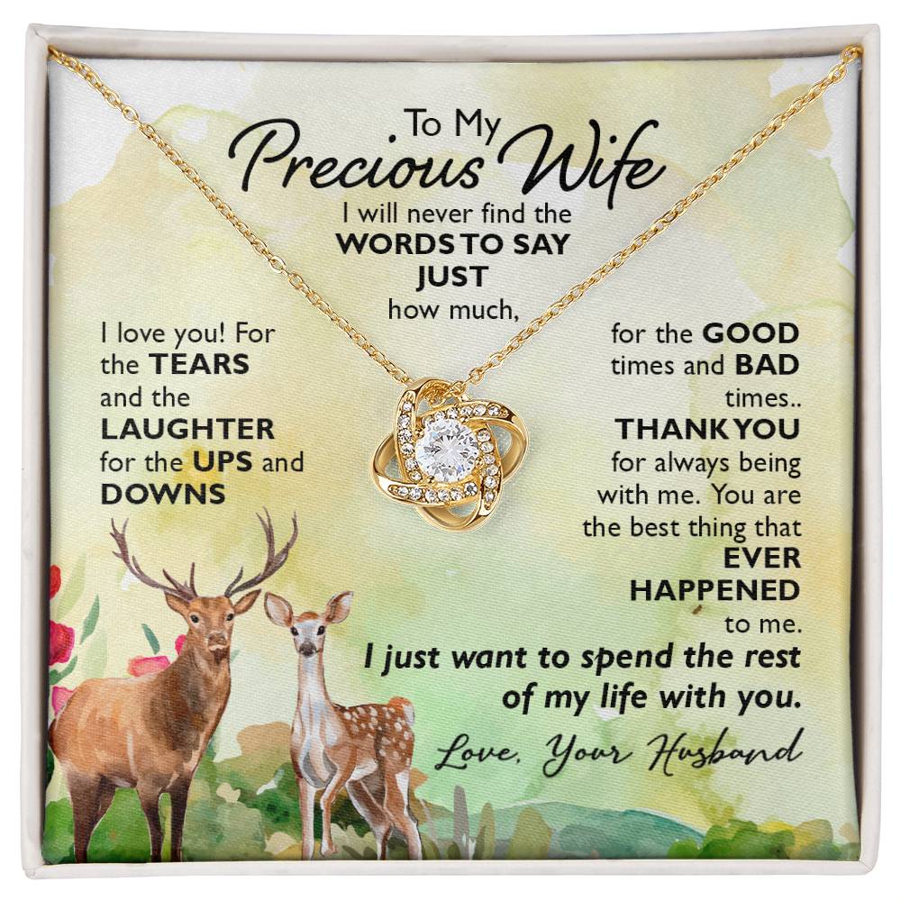 Precious Wife, Love Your Husband Love Knot Necklace