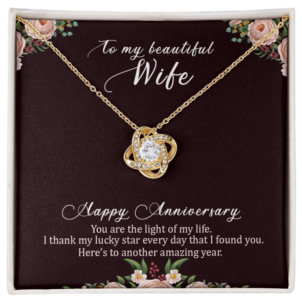 Anniversary Gift for Beautiful Wife Love Knot Necklace