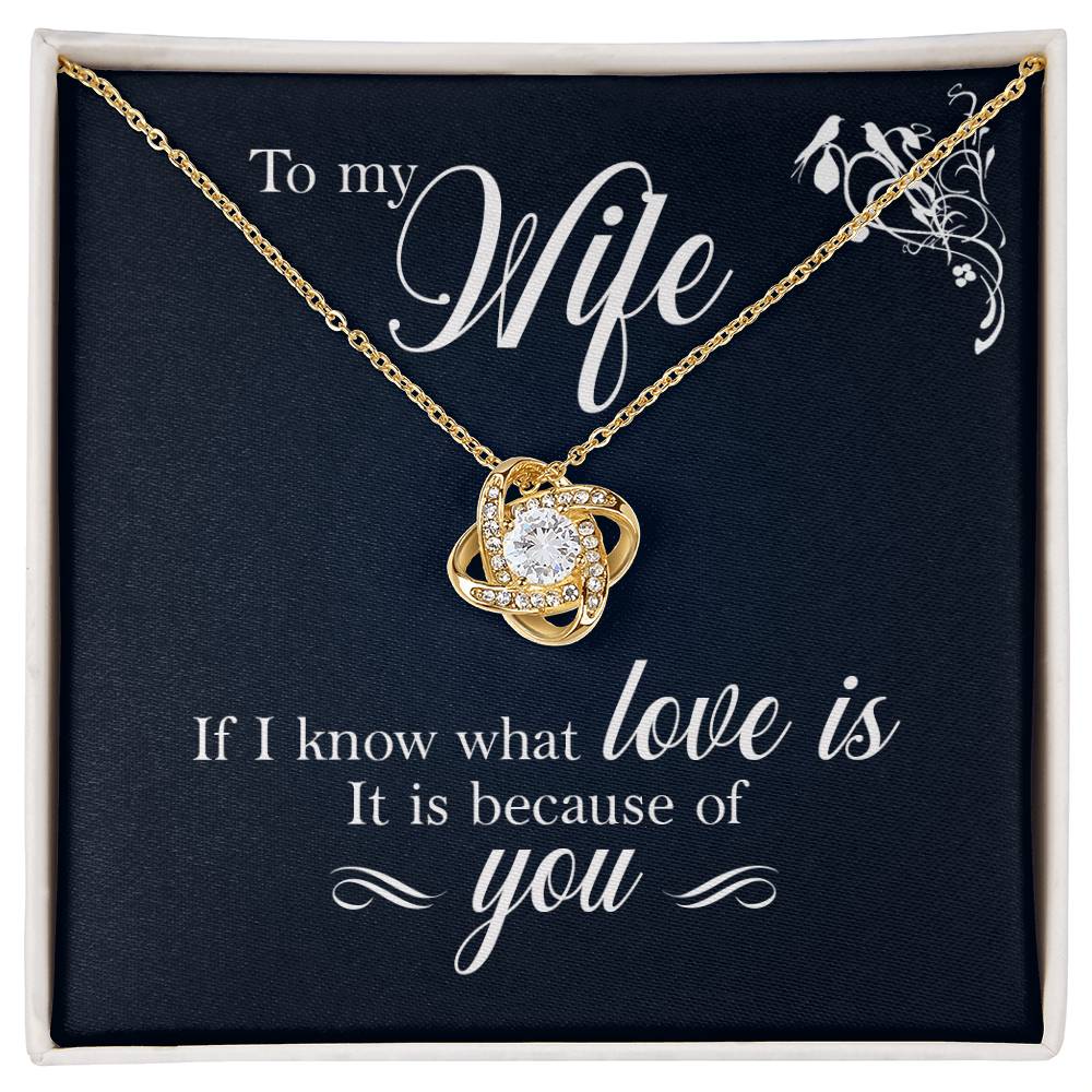 Wife, If I Know What Love is Love Knot Necklace