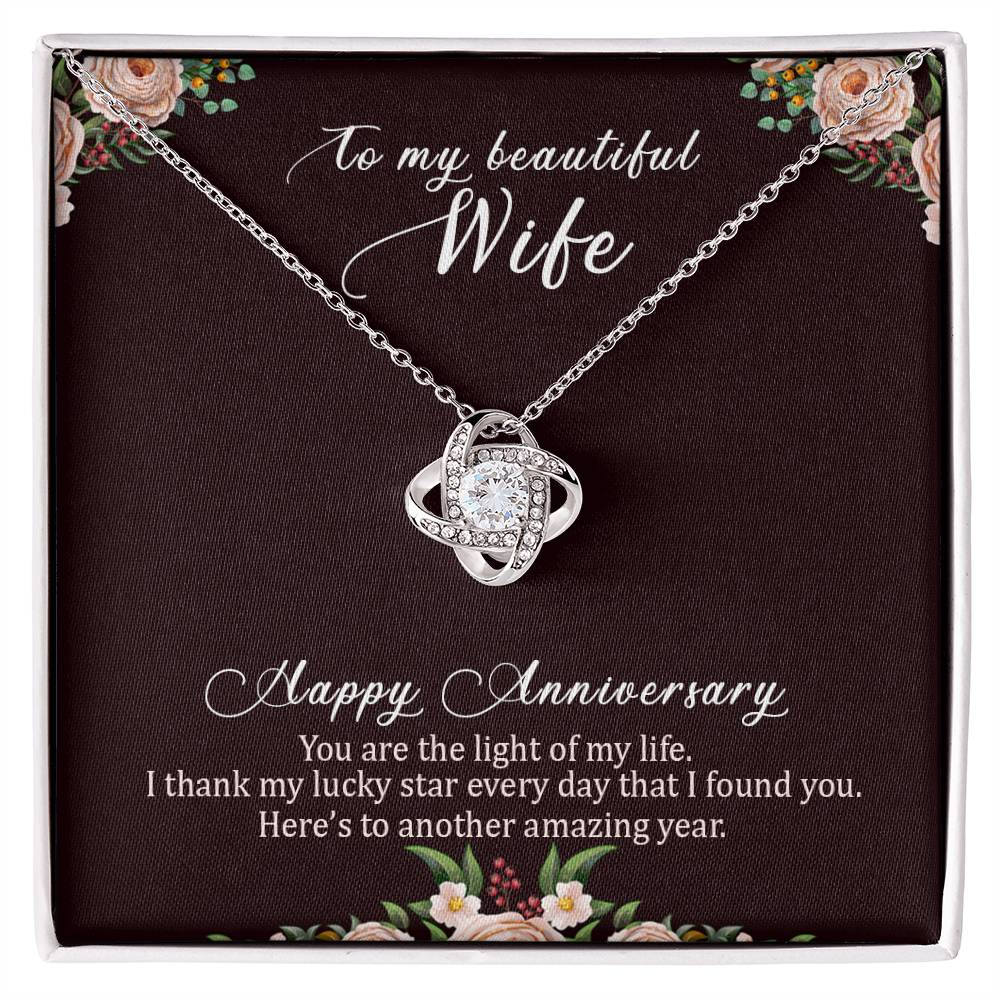 Anniversary Gift for Beautiful Wife Love Knot Necklace