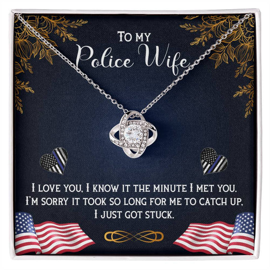 Police Wife Love Knot Necklace