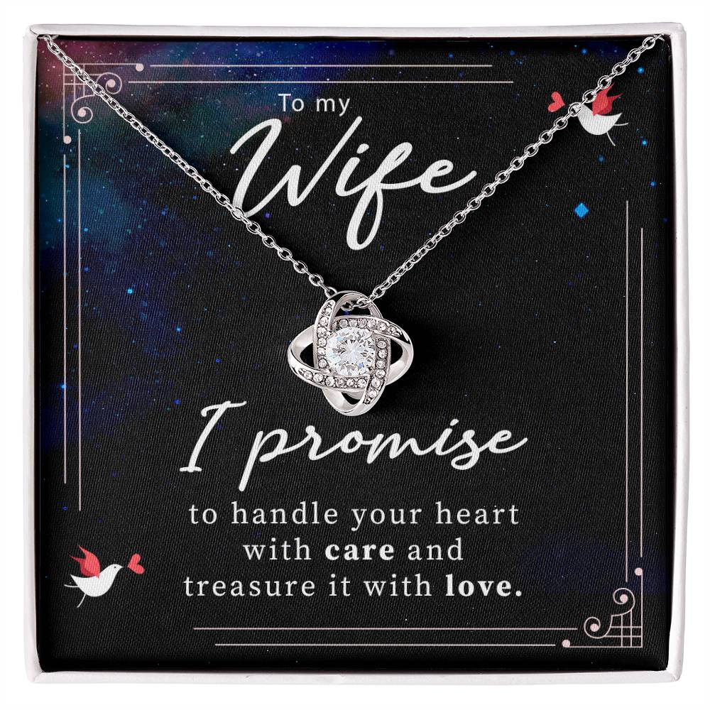 To My Wife - I Promise Love Knot Necklace