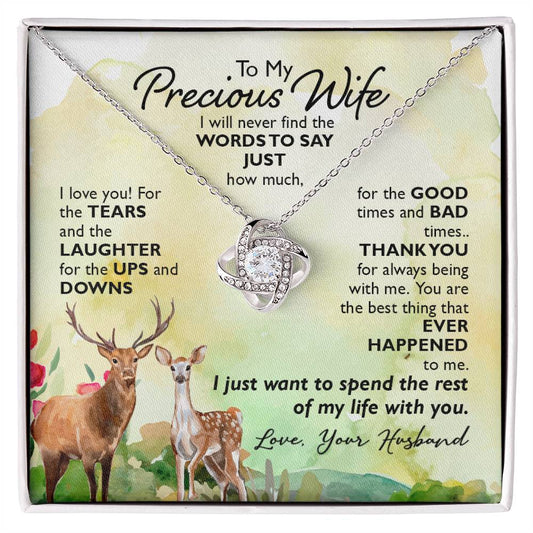 Precious Wife, Love Your Husband Love Knot Necklace