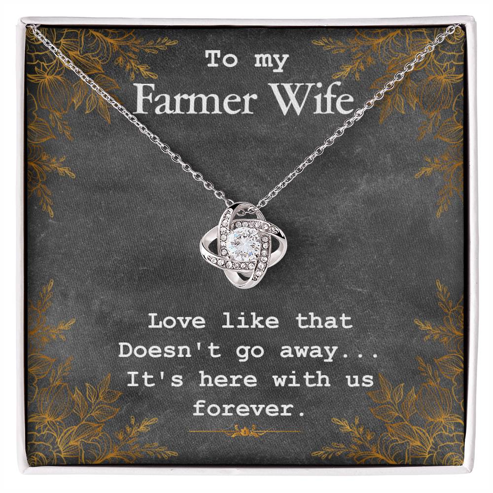 To My Farmer Wife Love Knot Necklace