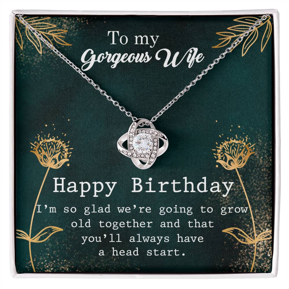 Happy Birthday to My Gorgeous Wife Love Knot Necklace