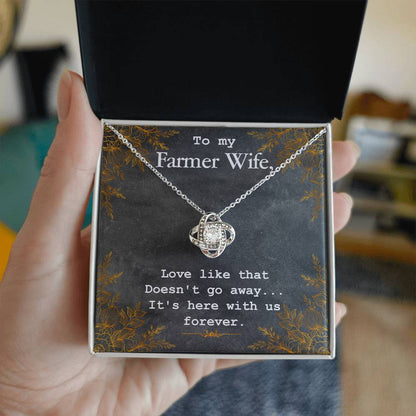 To My Farmer Wife Love Knot Necklace