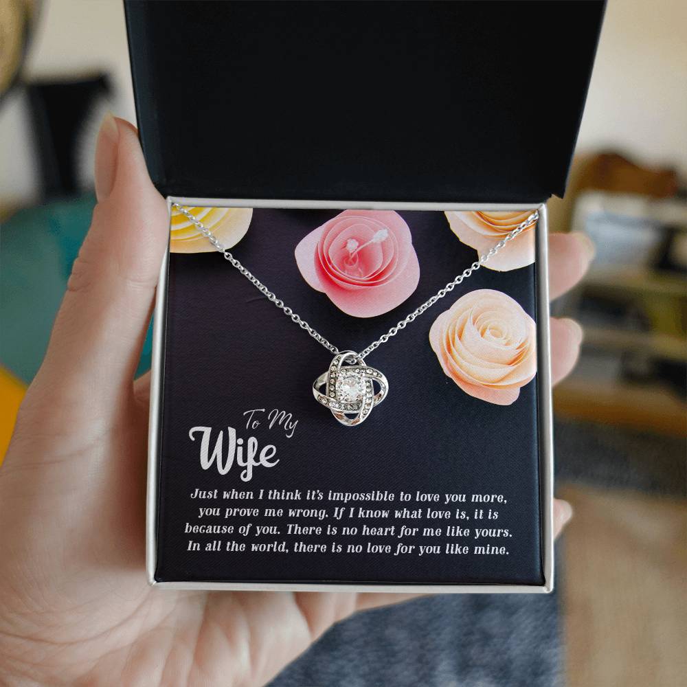 My Wife, Just When I Think It's Impossible to Love You More Love Knot Necklace