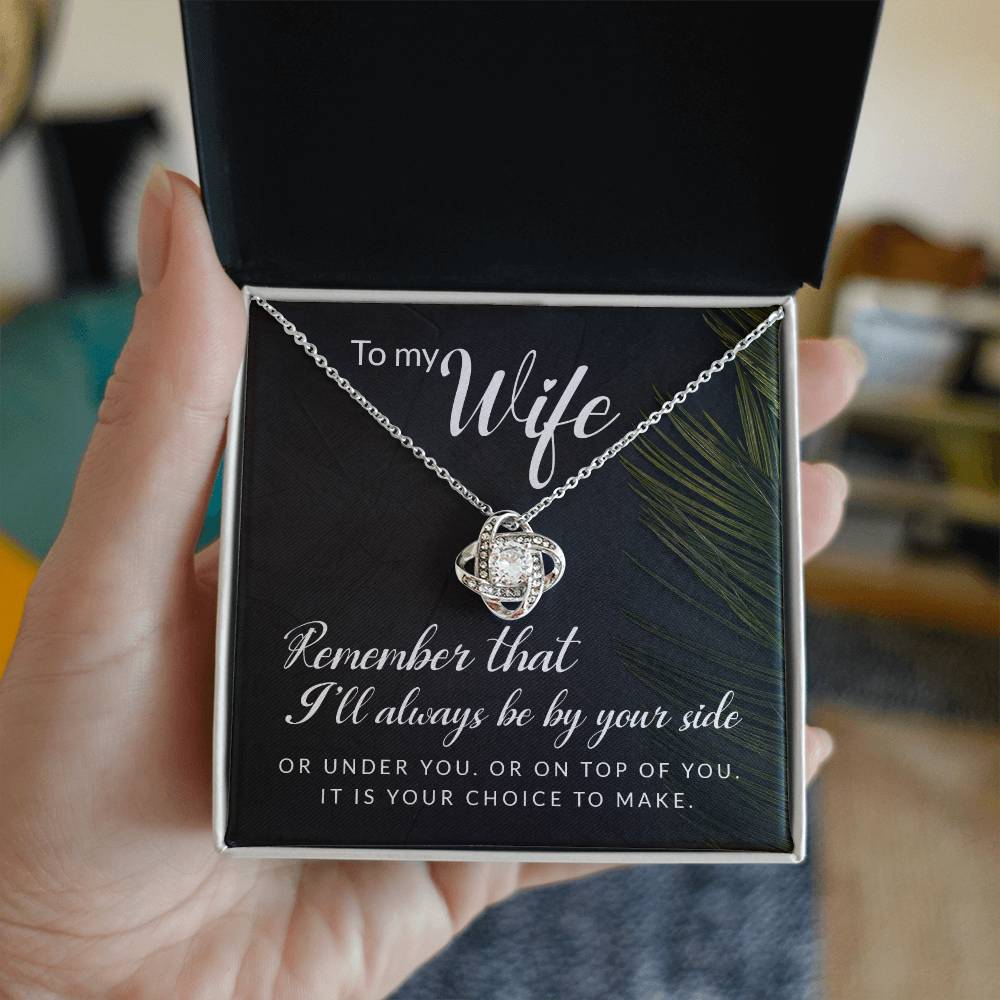 Funny Message to Wife Love Knot Necklace