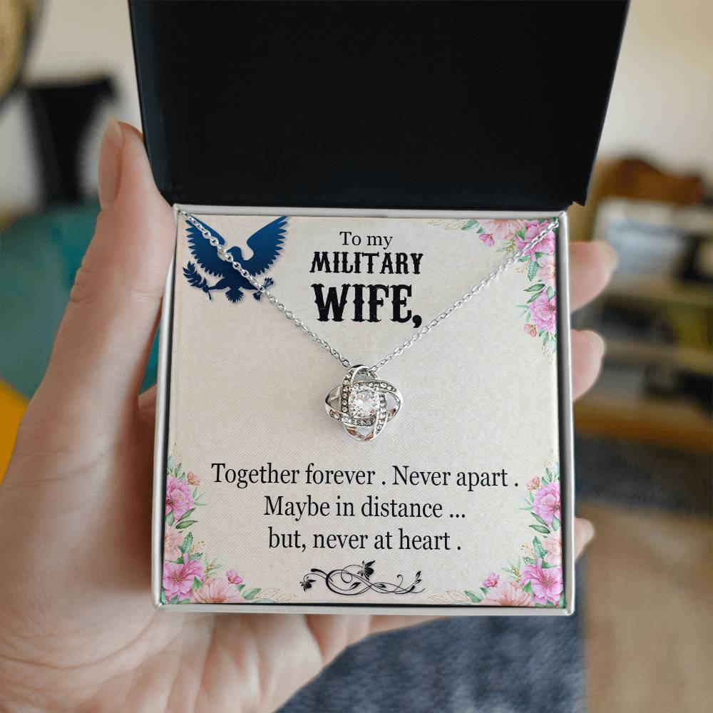 Military wife Love Knot Necklace