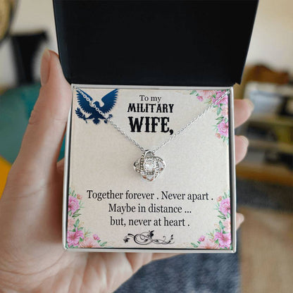 Military wife Love Knot Necklace