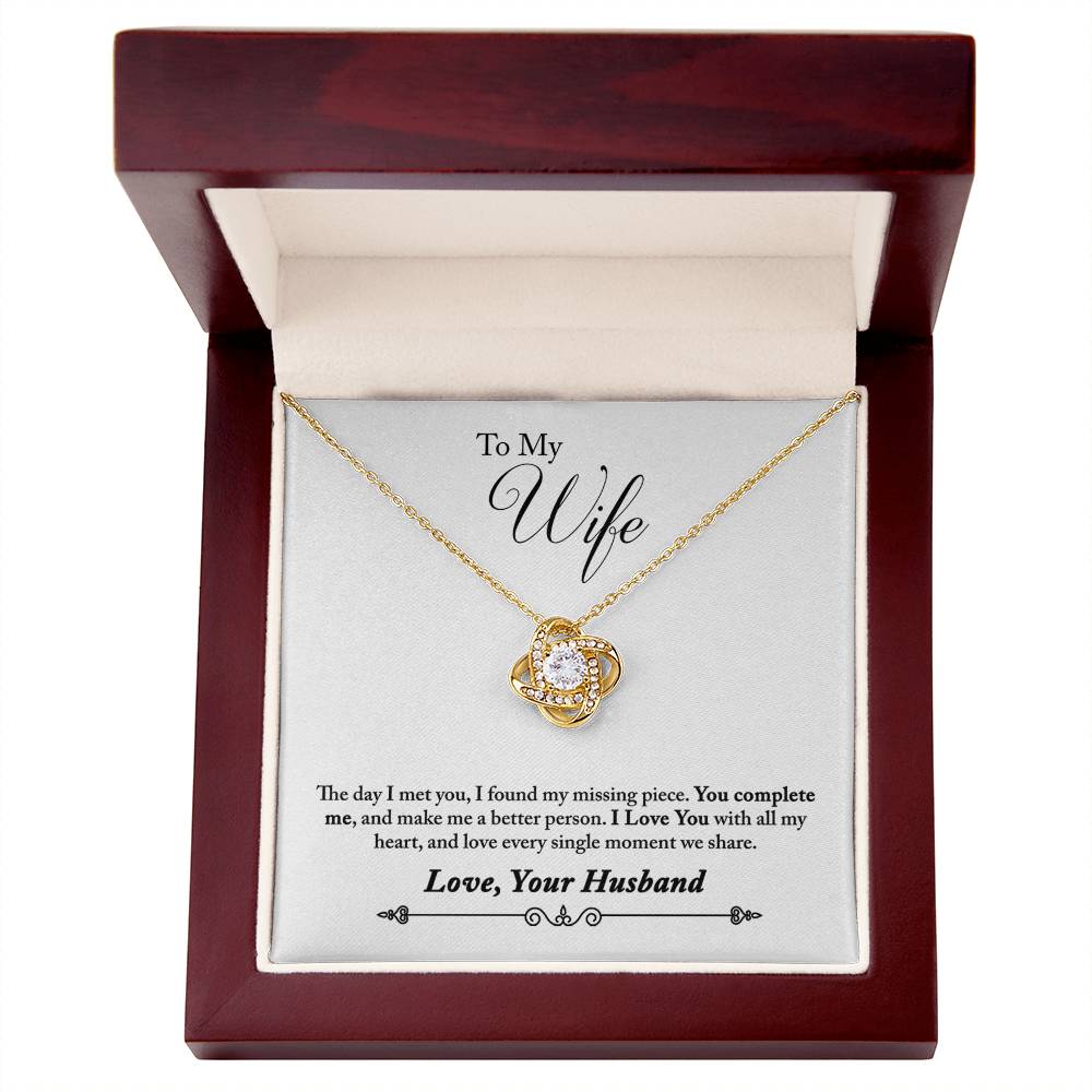 To My Wife - The Day I Met You Love Knot Necklace