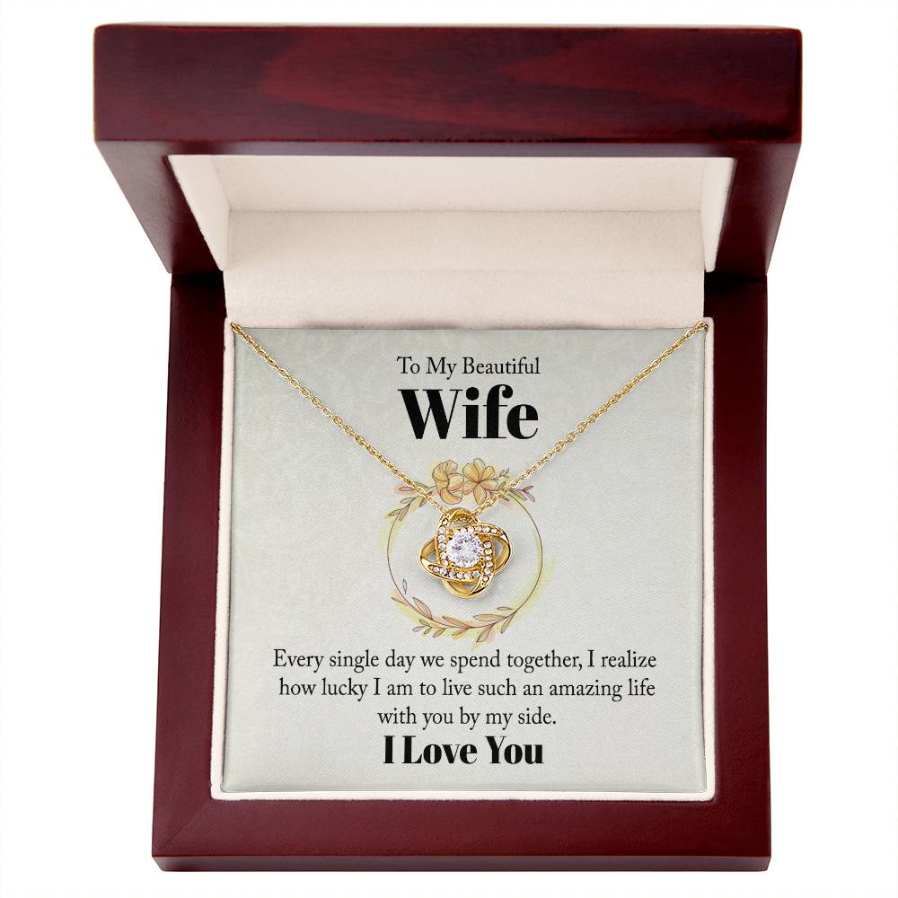 My Beautiful Wife I Love You Love Knot Necklace