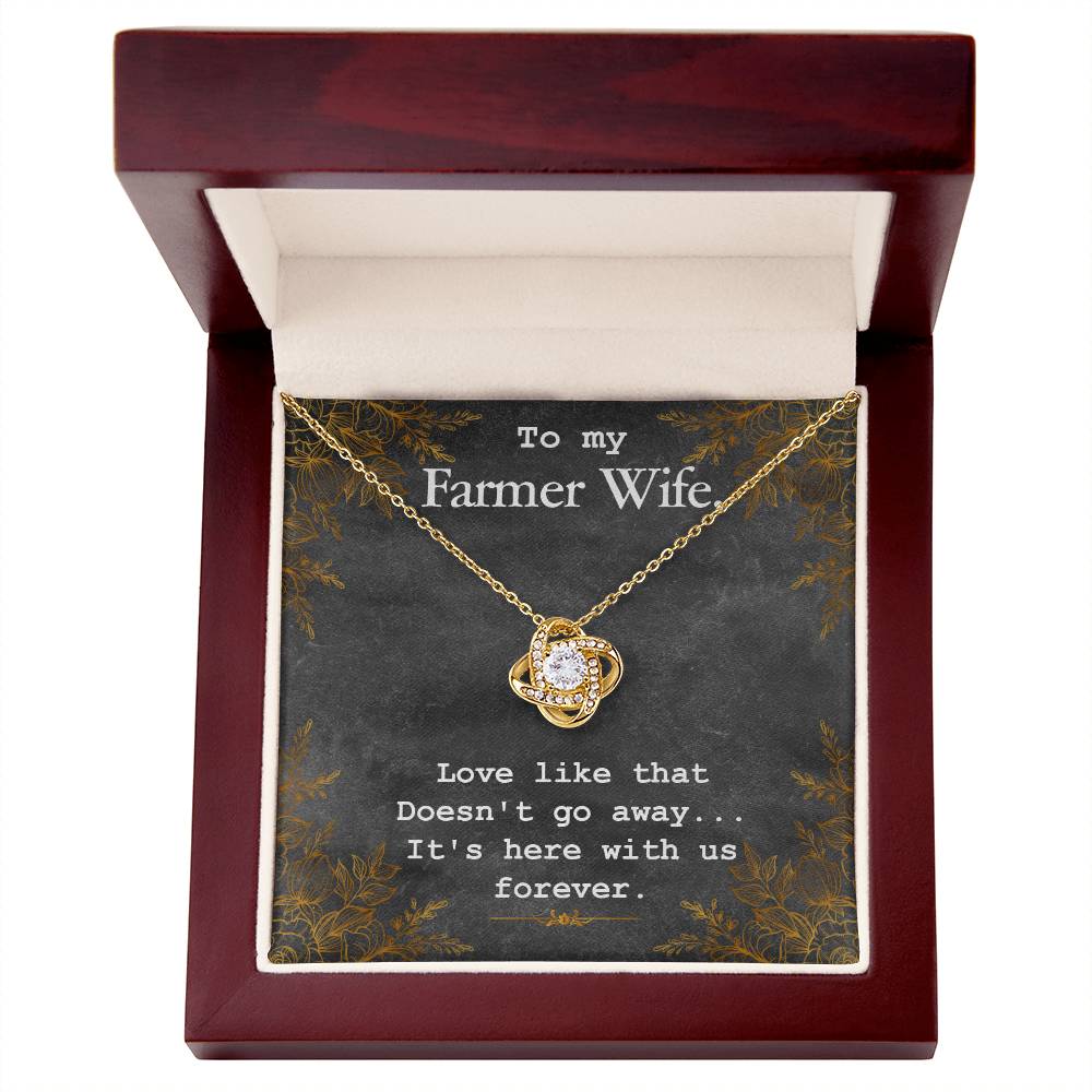 To My Farmer Wife Love Knot Necklace