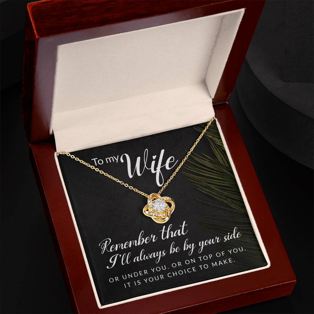 Funny Message to Wife Love Knot Necklace