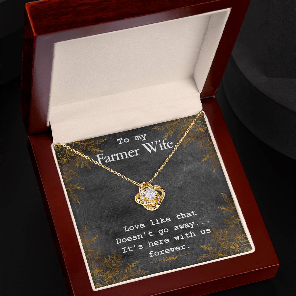 To My Farmer Wife Love Knot Necklace