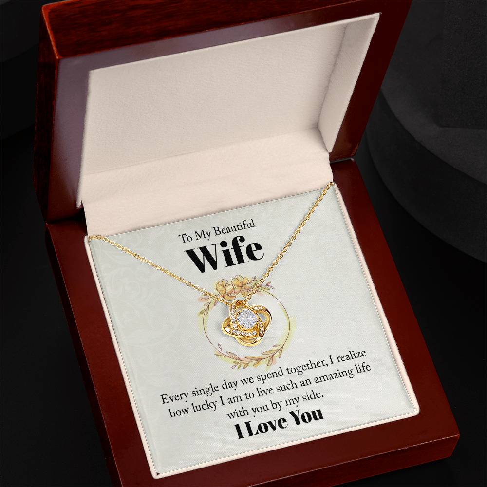 My Beautiful Wife I Love You Love Knot Necklace