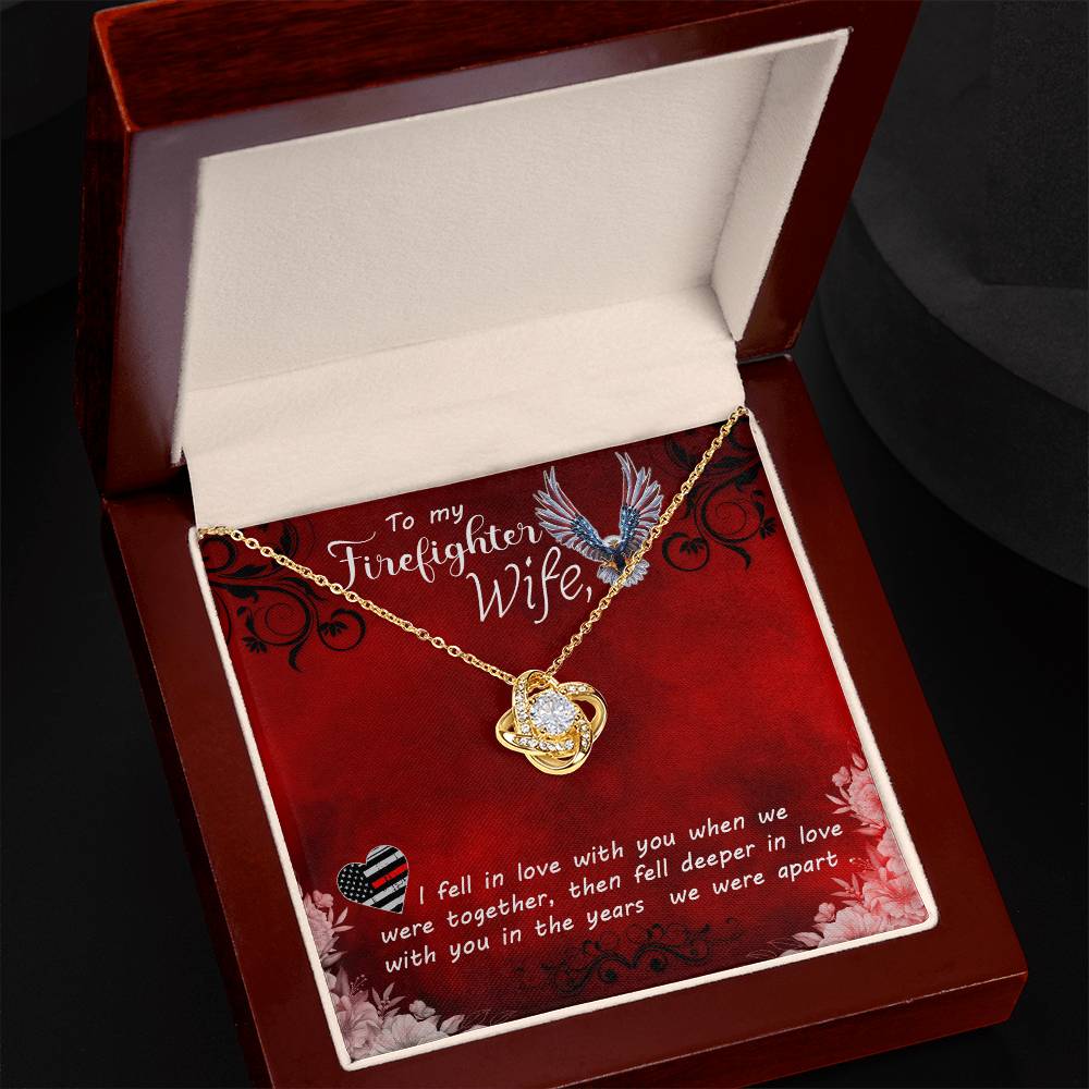 To My Firefighter Wife Love Knot Necklace