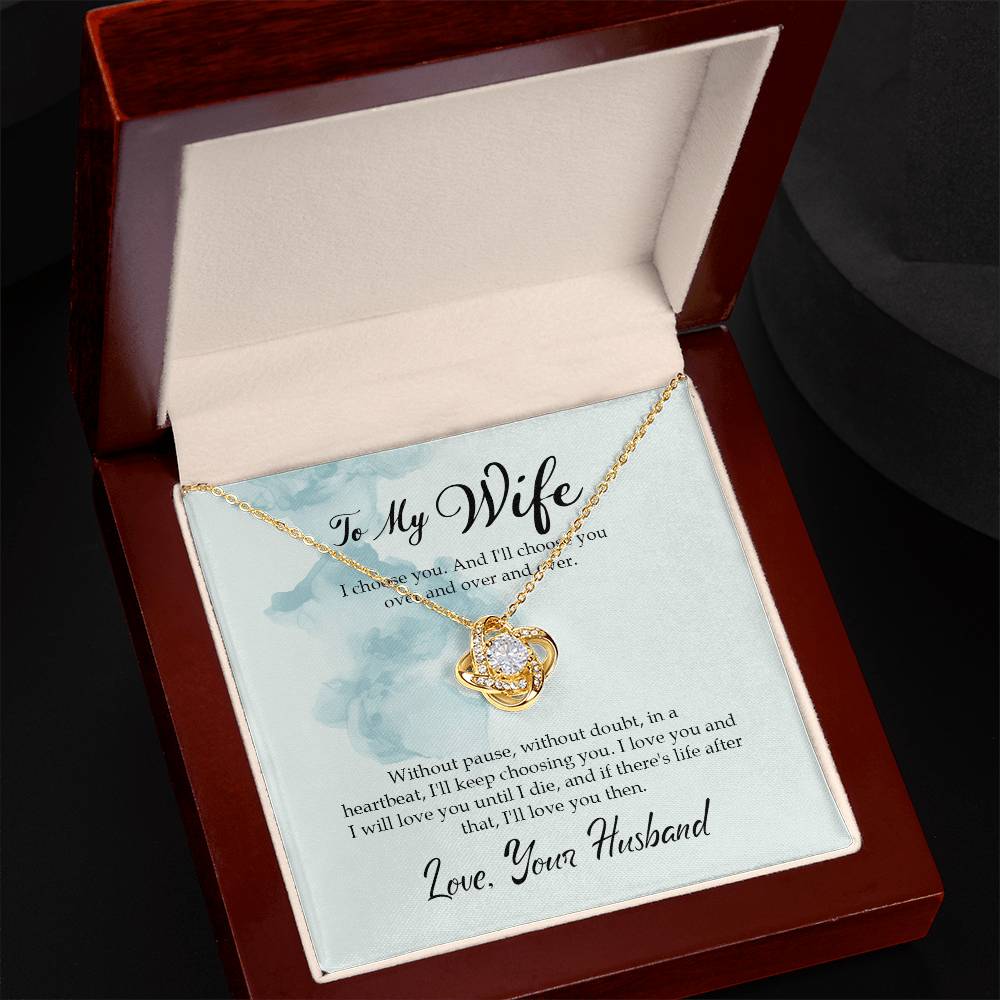 My Wife, I Choose You Love Knot Necklace