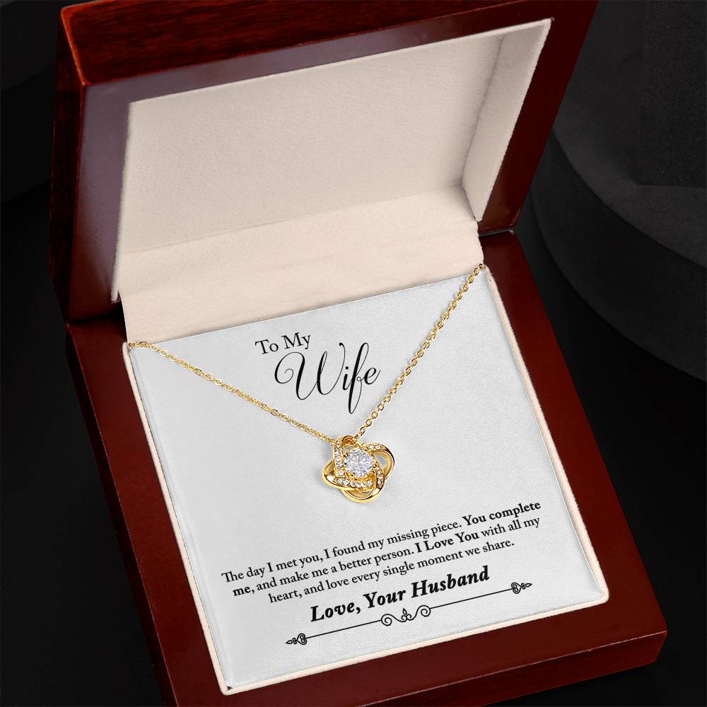 To My Wife - The Day I Met You Love Knot Necklace