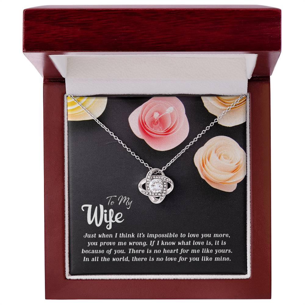 My Wife, Just When I Think It's Impossible to Love You More Love Knot Necklace