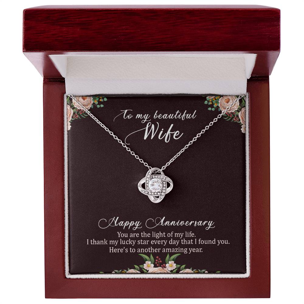 Anniversary Gift for Beautiful Wife Love Knot Necklace