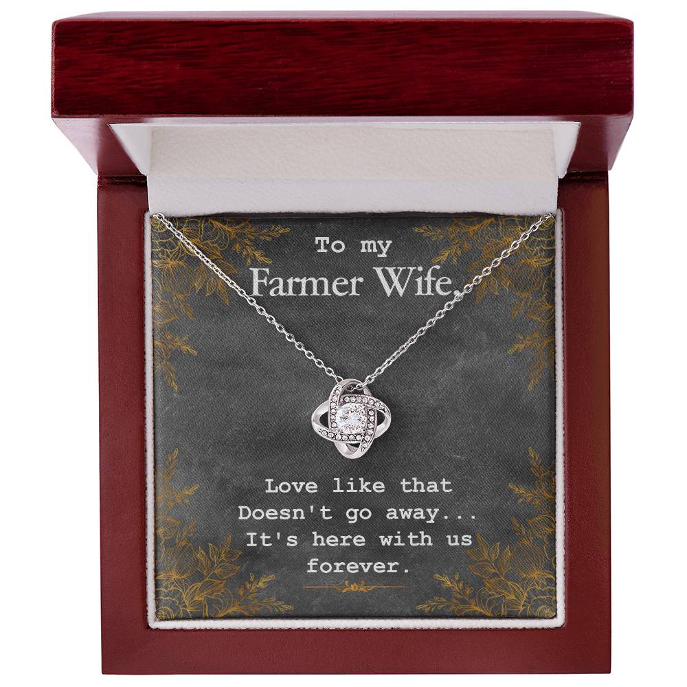 To My Farmer Wife Love Knot Necklace