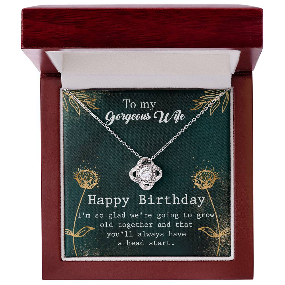 Happy Birthday to My Gorgeous Wife Love Knot Necklace