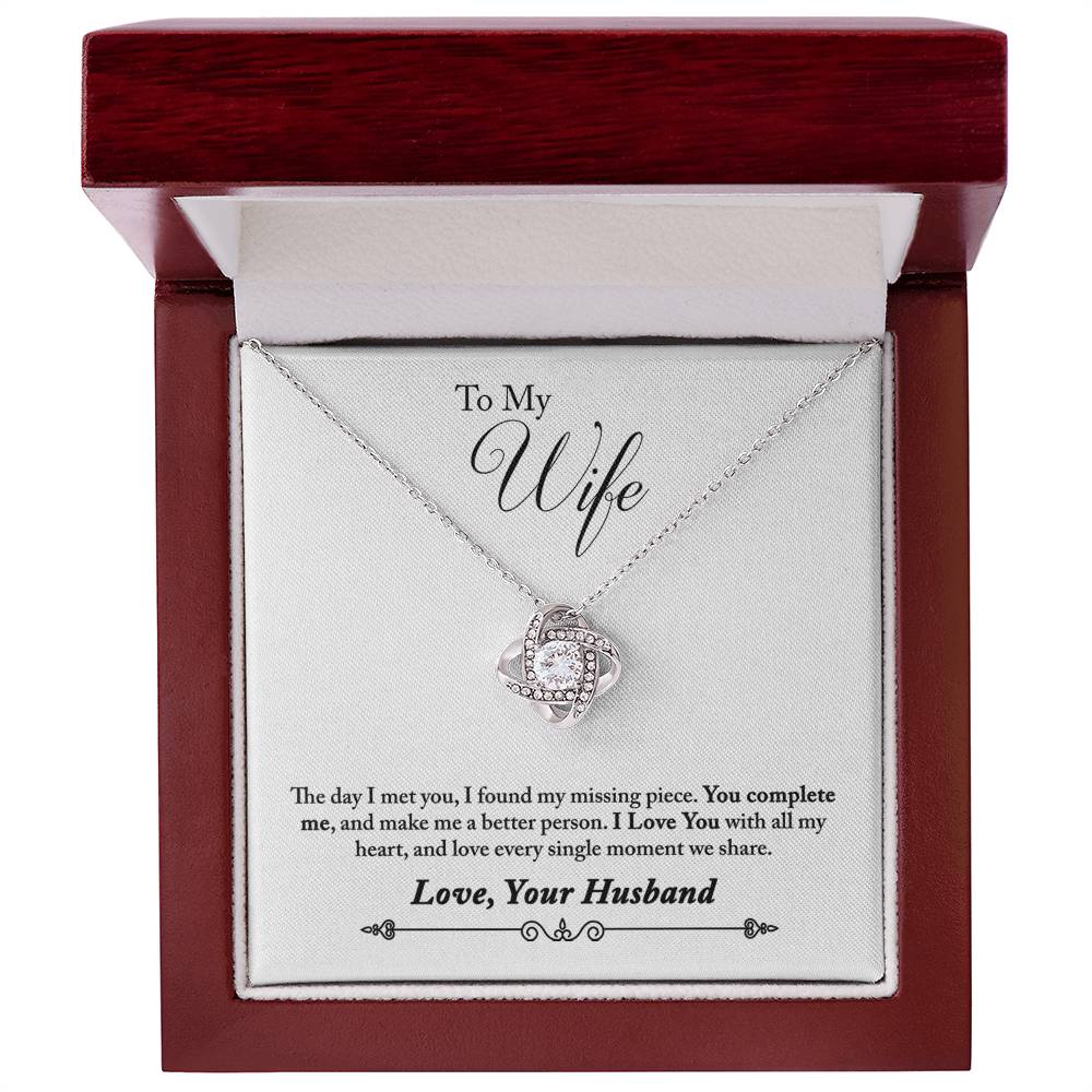 To My Wife - The Day I Met You Love Knot Necklace