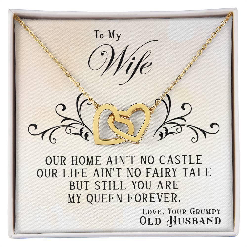 (Selling-Fast!) To My Wife My Queen Forever -  Interlocking Hearts Necklace