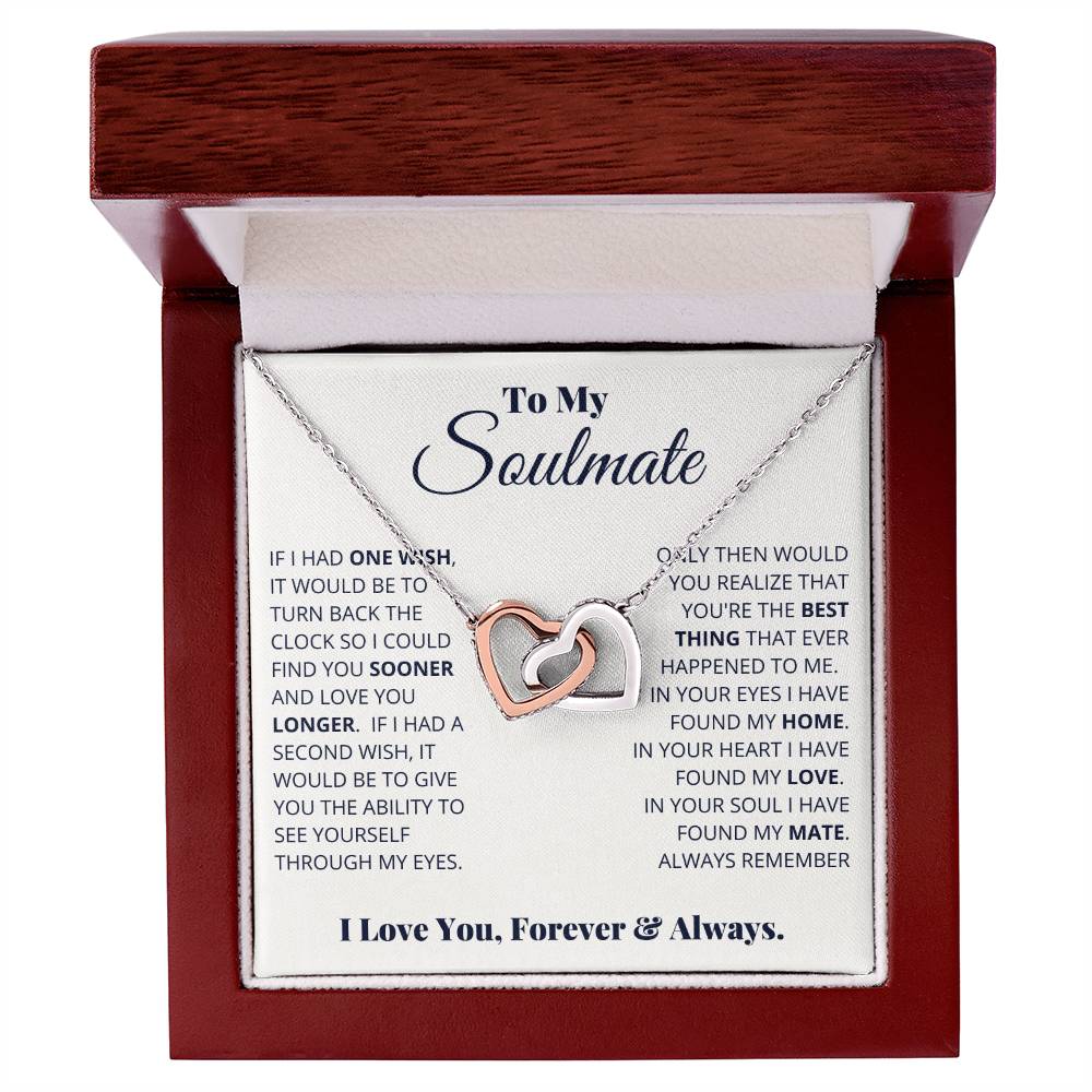 Soulmate I Have Found My Home Interlocking Hearts Necklace