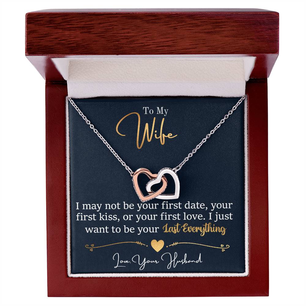 To My Wife, Last Everything Interlocking Hearts Necklace