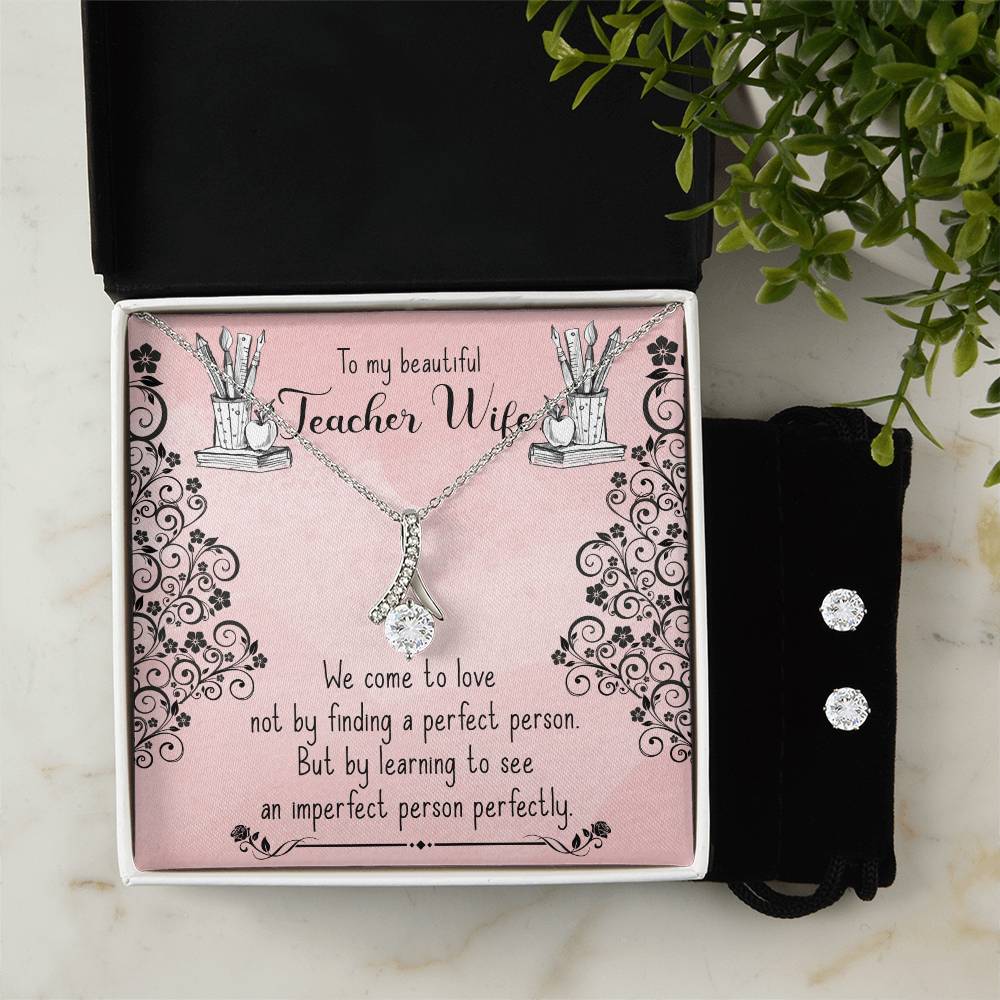 To My Teacher Wife - Alluring Beauty Necklace and Earring Set