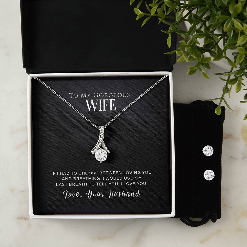 Gorgeous Wife, Love Your Husband - Alluring Beauty Necklace and Earring Set