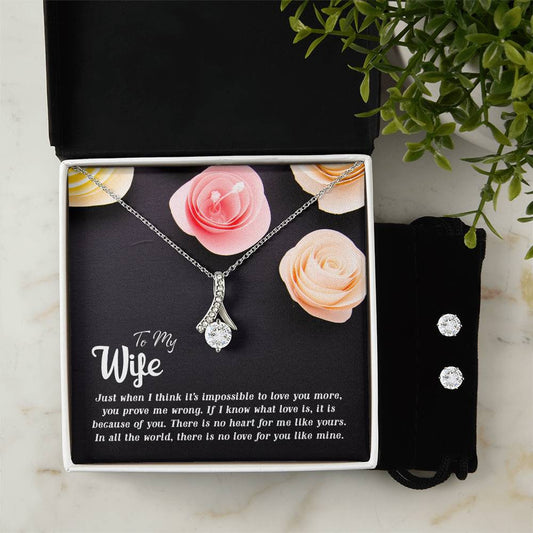 My Wife, Just When I Think It's Impossible to Love You More - Alluring Beauty Necklace and Earring Set