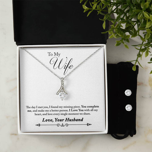 To My Wife - The Day I Met You - Alluring Beauty Necklace and Earring Set