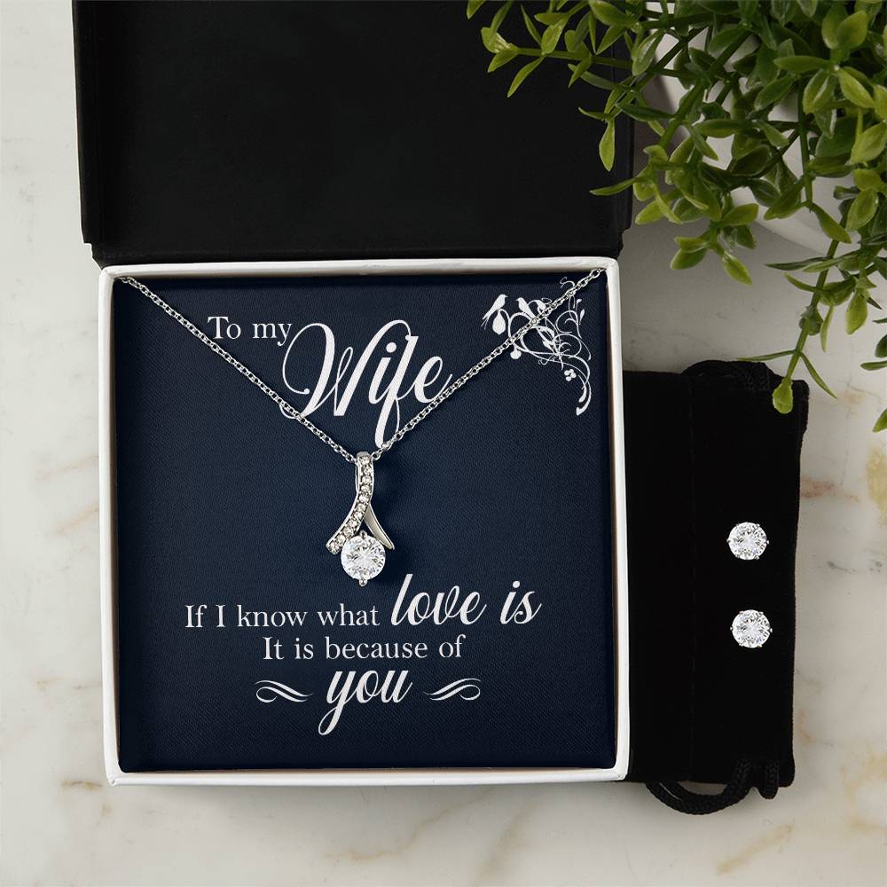 Wife, If I Know What Love is - Alluring Beauty Necklace and Earring Set