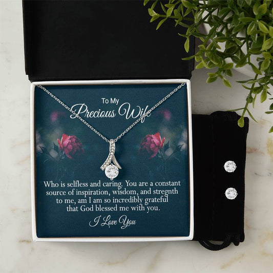 Precious Wife - Alluring Beauty Necklace and Earring Set