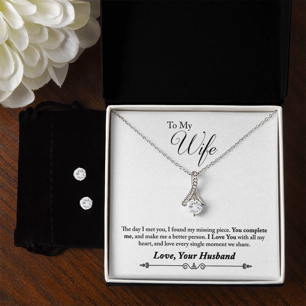 To My Wife - The Day I Met You - Alluring Beauty Necklace and Earring Set