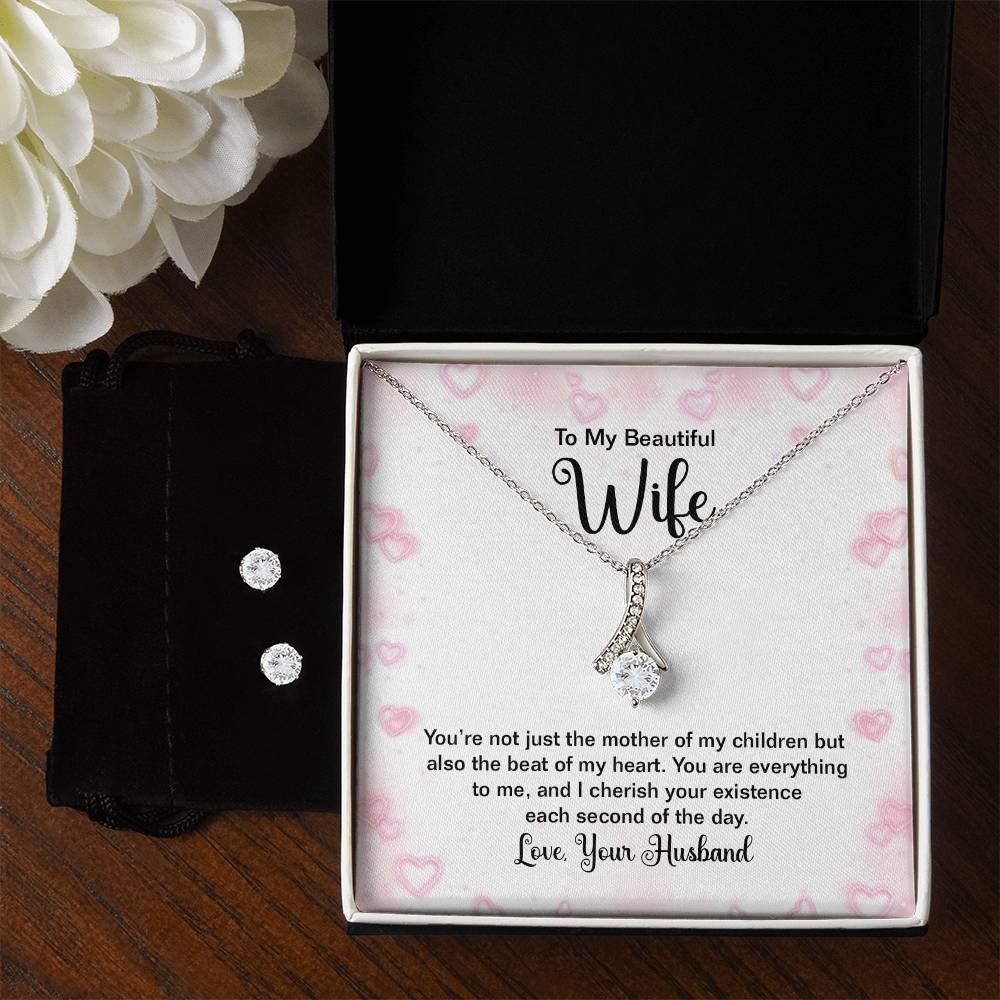 Beautiful Wife, You Are Not Just the Mother of My Children - Alluring Beauty Necklace and Earring Set