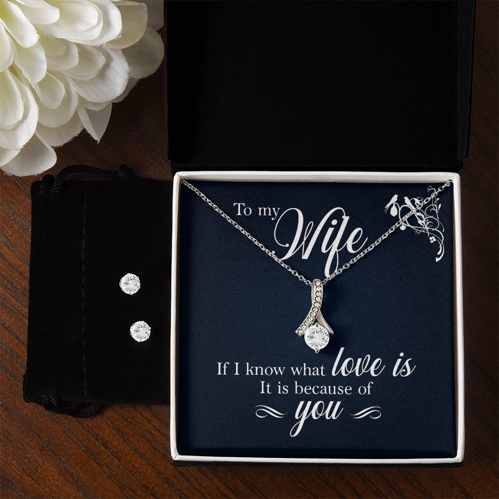 Wife, If I Know What Love is - Alluring Beauty Necklace and Earring Set