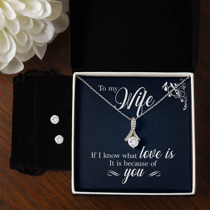 Wife, If I Know What Love is - Alluring Beauty Necklace and Earring Set