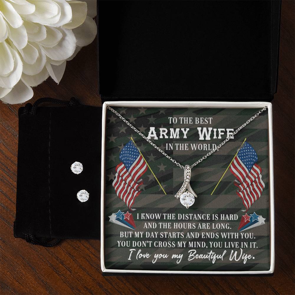 Best Army Wife of a Soldier - Alluring Beauty Necklace and Earring Set