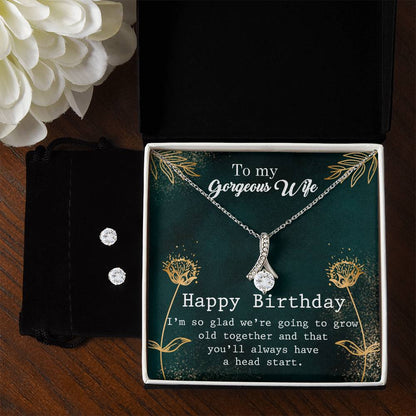 Happy Birthday to My Gorgeous Wife - Alluring Beauty Necklace and Earring Set