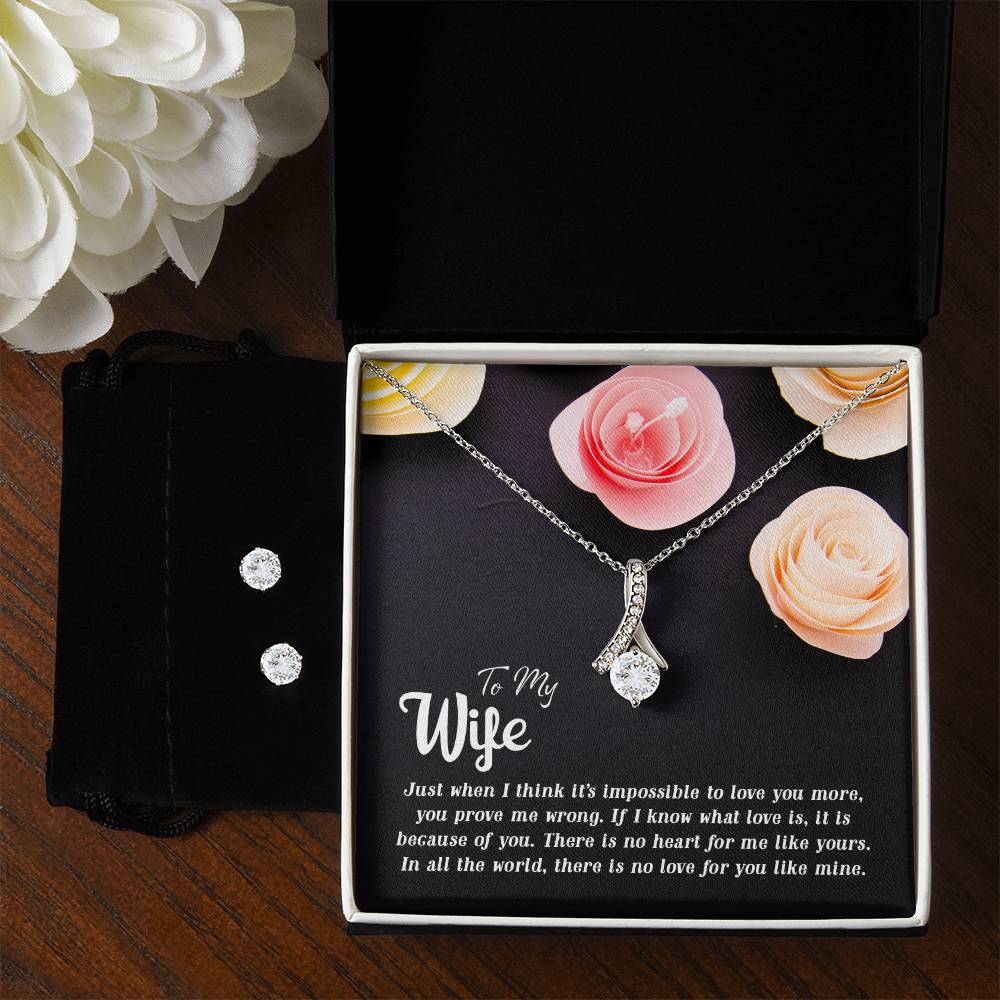 My Wife, Just When I Think It's Impossible to Love You More - Alluring Beauty Necklace and Earring Set