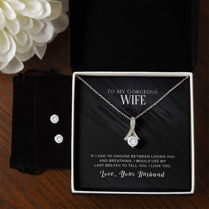 Gorgeous Wife, Love Your Husband - Alluring Beauty Necklace and Earring Set