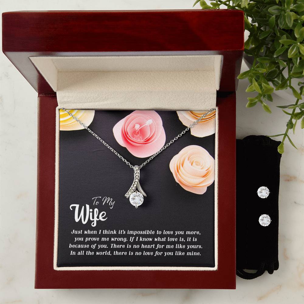 My Wife, Just When I Think It's Impossible to Love You More - Alluring Beauty Necklace and Earring Set